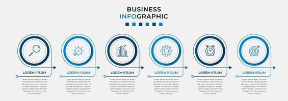 modèle d'entreprise de conception infographique avec des icônes et 6 options ou étapes vecteur