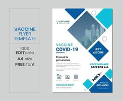 modèle de flyer de vaccination contre le virus corona vecteur