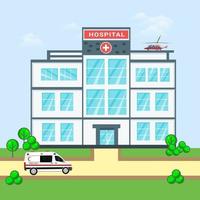 illustration vectorielle de dessin animé moderne hôpital vecteur