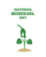 journée internationale du biodiesel. la buse de remplissage grandit vecteur