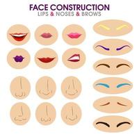 constructeur de visage de femme. vecteur