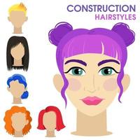 constructeur de visage de femme. vecteur