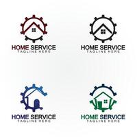 Accueil un service logo, conception concept équipement et maison, adapté pour rénovation, reconstruire entreprises, et entreprises cette fournir Accueil entretien vecteur