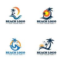 modèle de vecteur de conception de logo de plage
