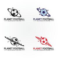 planète Football ou planète football logo vecteur modèle