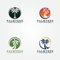 illustration vectorielle de palmier été logo modèle vecteur