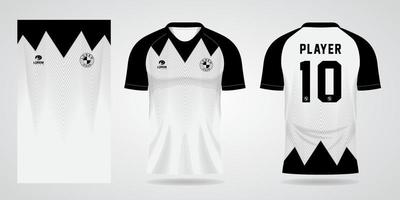modèle de maillot blanc noir pour les uniformes d'équipe et t-shirt de football vecteur