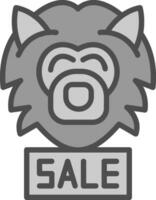 vente loup-garou vecteur icône conception