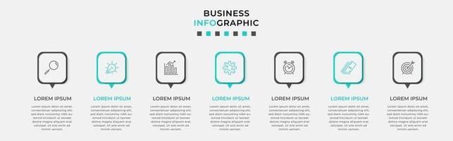 modèle de conception infographique avec icônes et 7 options ou étapes vecteur