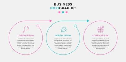 modèle d'entreprise de conception infographique avec des icônes et 3 options ou étapes vecteur