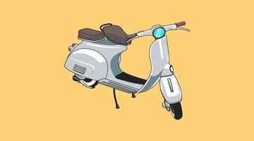 illustration de transport de dessin animé scooter rétro vecteur