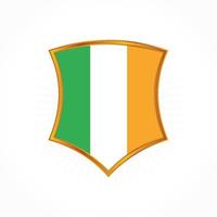 vecteur de drapeau de l'irlande avec cadre de bouclier