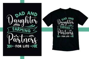 papa et fille agriculture les partenaires pour vie. les pères jour, agriculture papa, anniversaire cadeau, du père journée cadeau, Nouveau papa, les pères journée cadeau pour grand-père classique T-shirt. vecteur