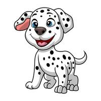 mignonne dalmatien chien dessin animé sur blanc Contexte vecteur