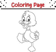 mignonne canard coloration page. noir et blanc vecteur illustration pour une coloration livre.