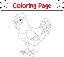 poule coloration page pour les enfants. vecteur