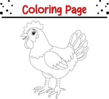 poule coloration page pour les enfants. vecteur