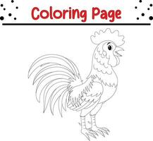 coq coloration page pour les enfants. vecteur