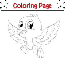 mignonne bleu oiseau coloration page pour les enfants. vecteur