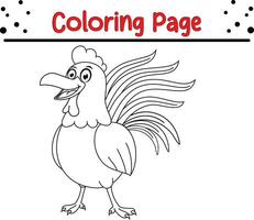 coq coloration page pour les enfants. vecteur