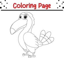 mignonne toucan oiseau coloration page pour les enfants. vecteur