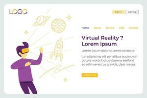 affaires atterrissage page-virtuelle réalité vecteur