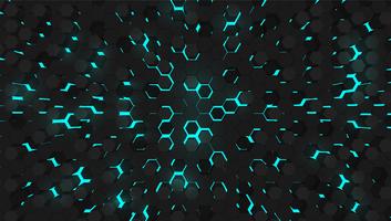Fond bleu tech 3D hexagone, illustration vectorielle vecteur