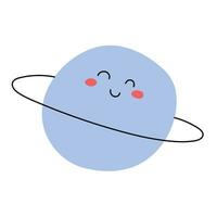 vecteur planète avec bague Saturne vecteur plat Facile illustration sur blanc Contexte