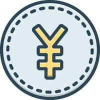 Couleur icône pour yen vecteur