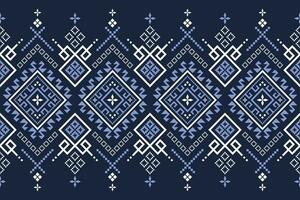 indigo marine bleu géométrique traditionnel ethnique modèle ikat sans couture modèle frontière abstrait conception pour en tissu impression tissu robe tapis rideaux et sarong aztèque africain Indien indonésien vecteur