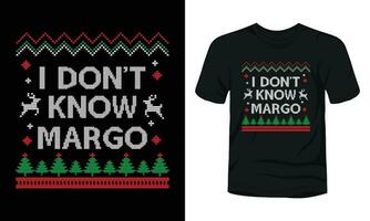 je faire ne pas connaître margo Noël T-shirt conception vecteur