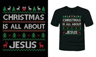Noël est tout à propos Jésus typographie conception vecteur