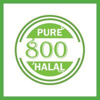 conception avec halal feuille conception 800 vecteur