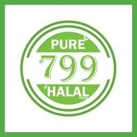 conception avec halal feuille conception 799 vecteur