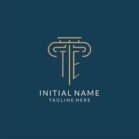 initiale lettre te pilier logo, loi raffermir logo conception inspiration vecteur