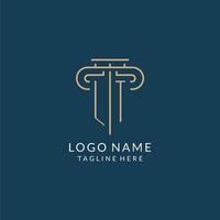 initiale lettre lt pilier logo, loi raffermir logo conception inspiration vecteur