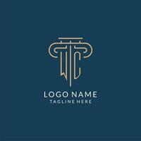 initiale lettre toilettes pilier logo, loi raffermir logo conception inspiration vecteur