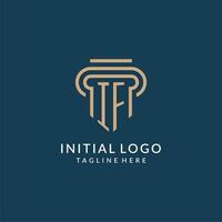 initiale si pilier logo style, luxe moderne avocat légal loi raffermir logo conception vecteur