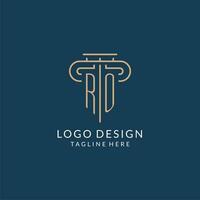 initiale lettre ro pilier logo, loi raffermir logo conception inspiration vecteur