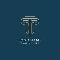 initiale lettre cc pilier logo, loi raffermir logo conception inspiration vecteur