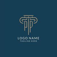 initiale lettre pp pilier logo, loi raffermir logo conception inspiration vecteur