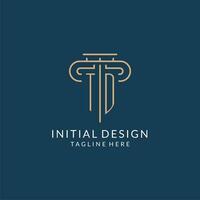 initiale lettre td pilier logo, loi raffermir logo conception inspiration vecteur