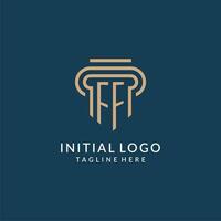 initiale ff pilier logo style, luxe moderne avocat légal loi raffermir logo conception vecteur