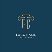 initiale lettre fc pilier logo, loi raffermir logo conception inspiration vecteur