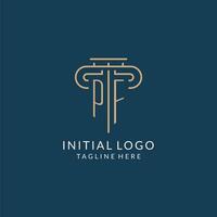 initiale lettre pf pilier logo, loi raffermir logo conception inspiration vecteur