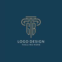 initiale lettre gb pilier logo, loi raffermir logo conception inspiration vecteur