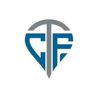 CTF lettre logo. CTF Créatif monogramme initiales lettre logo concept. CTF unique moderne plat abstrait vecteur lettre logo conception.