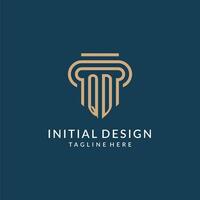 initiale qd pilier logo style, luxe moderne avocat légal loi raffermir logo conception vecteur