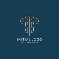 initiale lettre ss pilier logo, loi raffermir logo conception inspiration vecteur