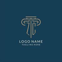 initiale lettre zc pilier logo, loi raffermir logo conception inspiration vecteur